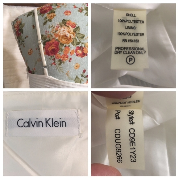 CALVIN KLEIN White Strappy A-line V-Neck Pleated Cocktail Dress Size Small - Picture 4 of 14